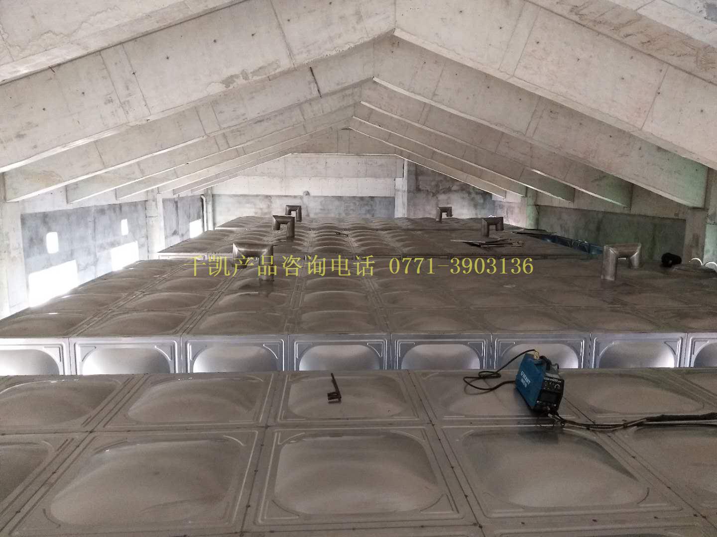 南宁东盟文化博览园800立方不锈钢水箱顺利安装完成